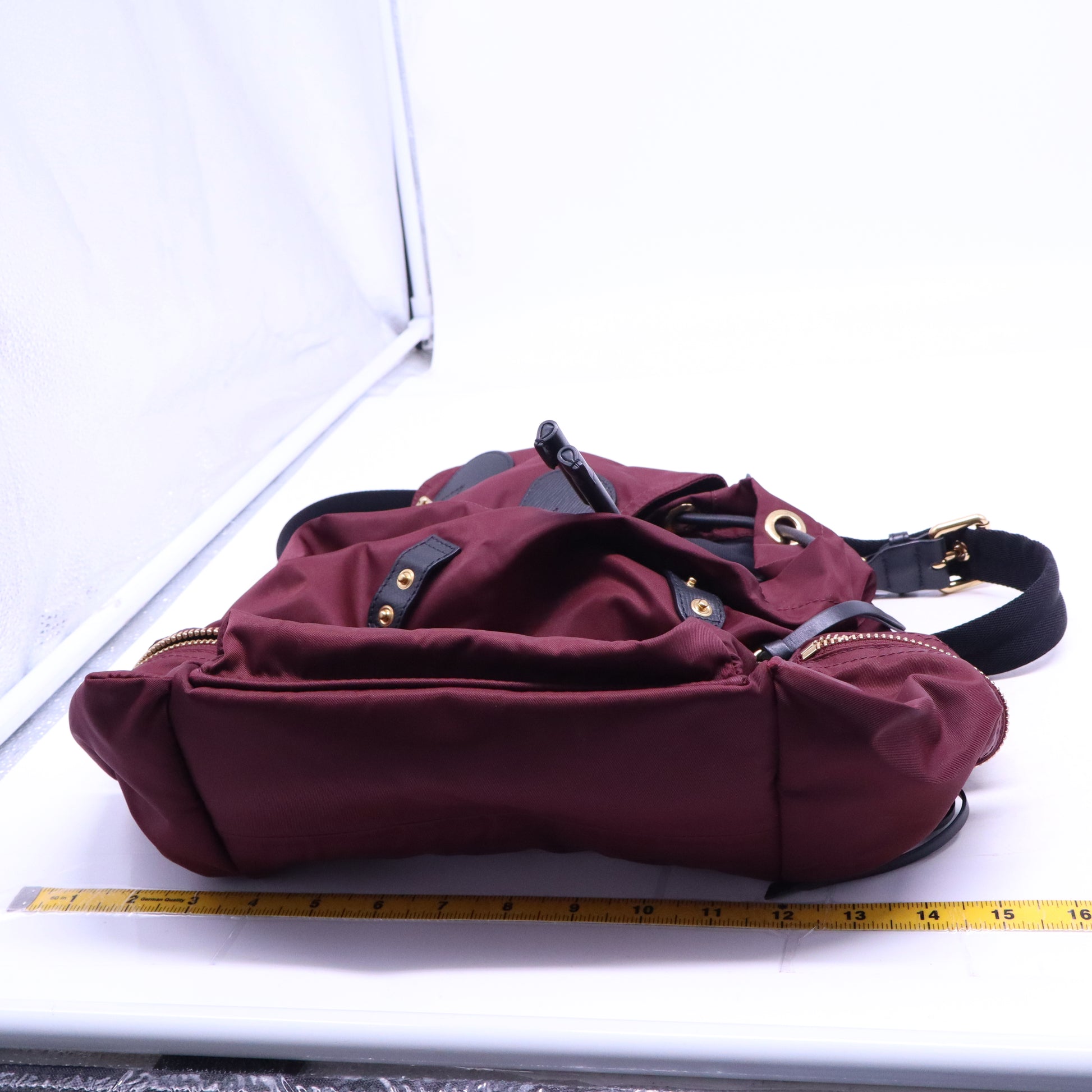 Burberry Nylon Small Rucksack Backpack Burgundy Red B21040