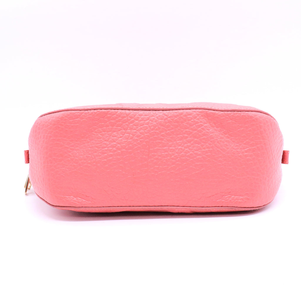 Burberry Pink Small Heritage Grain Check Embossed Orchard Bowling Bag
