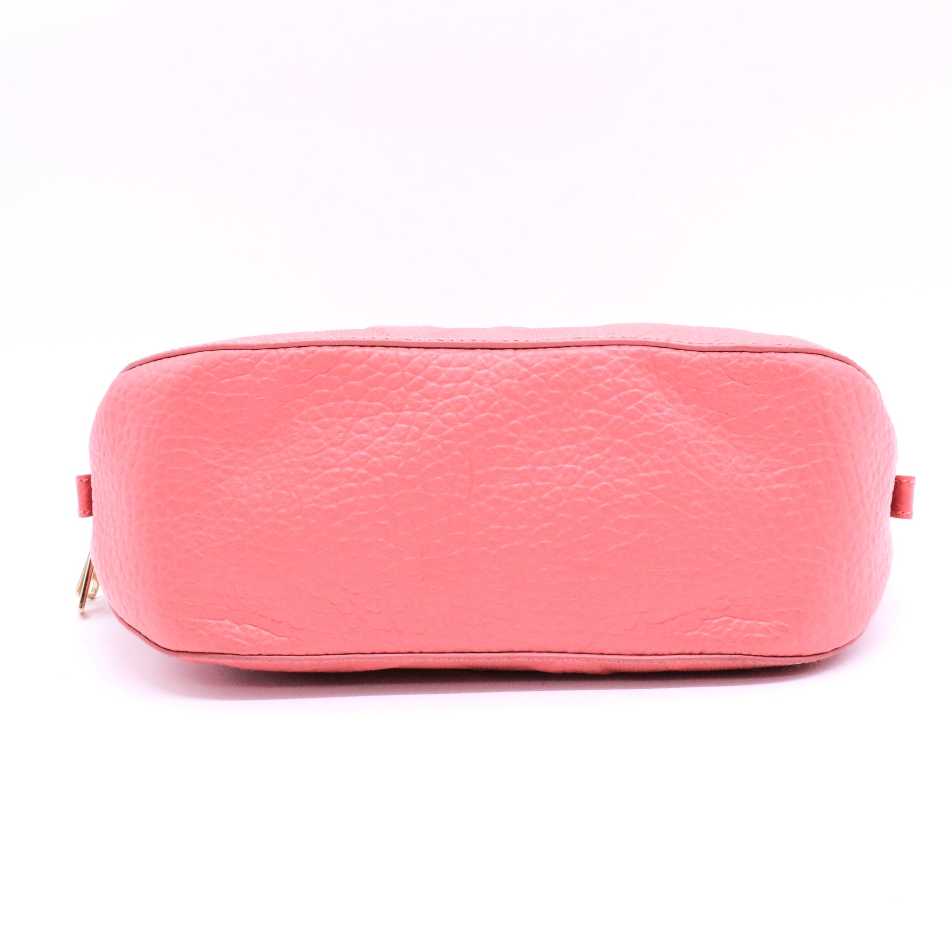 Burberry Pink Small Heritage Grain Check Embossed Orchard Bowling Bag