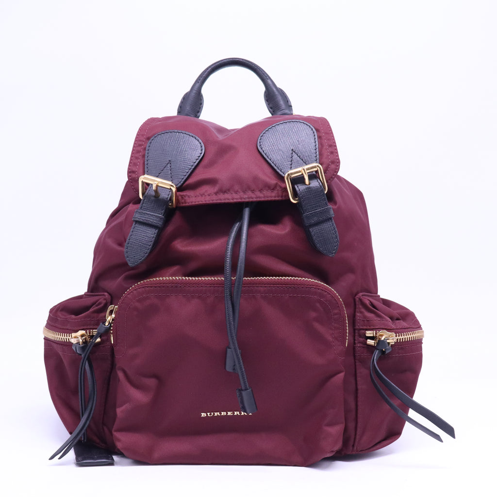 Burberry Nylon Small Rucksack Backpack Burgundy Red B21040