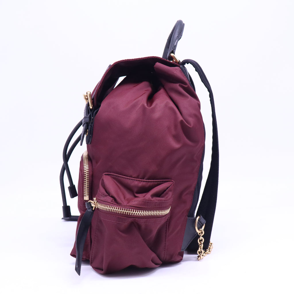 Burberry Nylon Small Rucksack Backpack Burgundy Red B21040