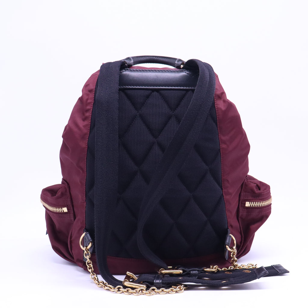 Burberry Nylon Small Rucksack Backpack Burgundy Red B21040