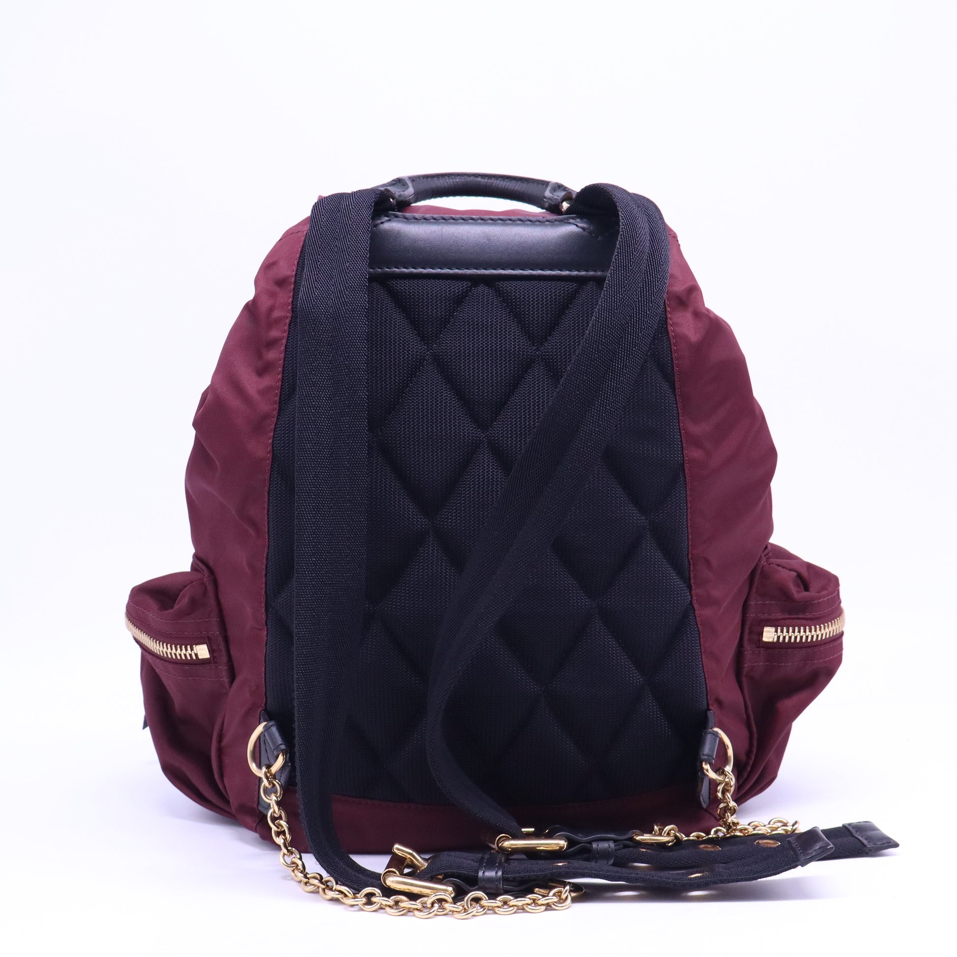 Burberry Nylon Small Rucksack Backpack Burgundy Red B21040