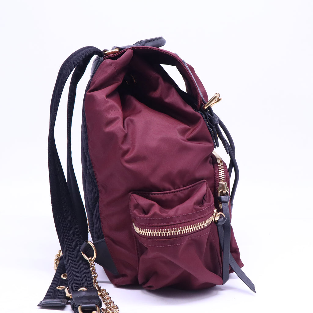 Burberry Nylon Small Rucksack Backpack Burgundy Red B21040