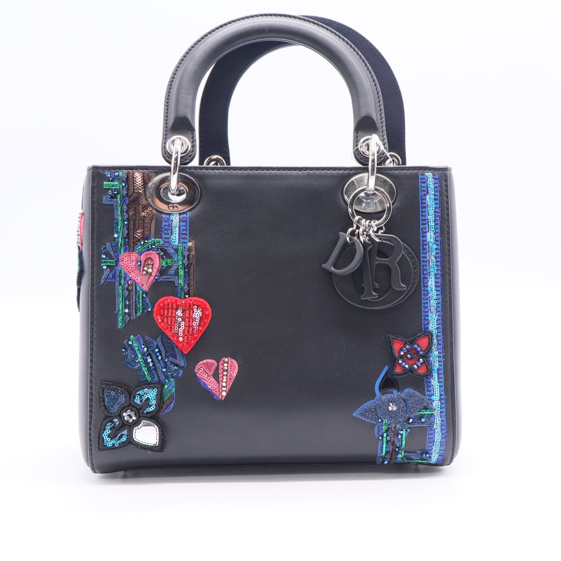 Christian Dior Lady Dior Bag Patch Embellished Leather Medium Twins LDJ2768