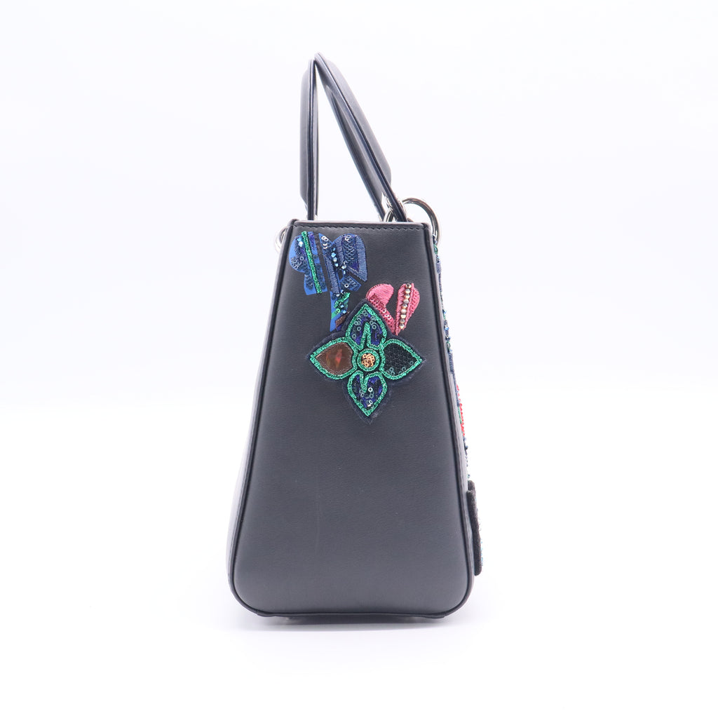 Christian Dior Lady Dior Bag Patch Embellished Leather Medium Twins LDJ2768