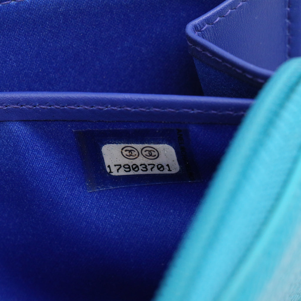 Chanel Grained Calfskin Enamel CC Logo Zip Around Wallet W21418