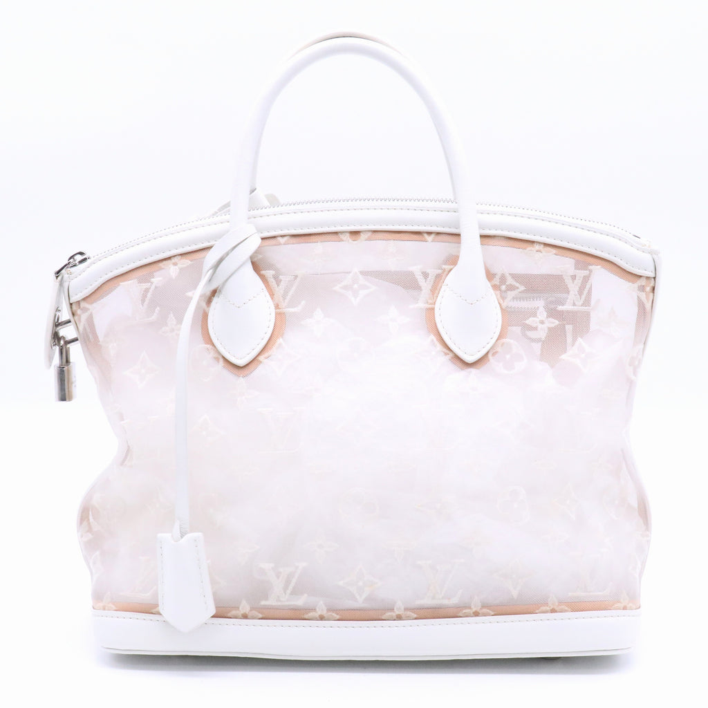 Louis Vuitton White Monogram Mesh Transparence Lockit twins