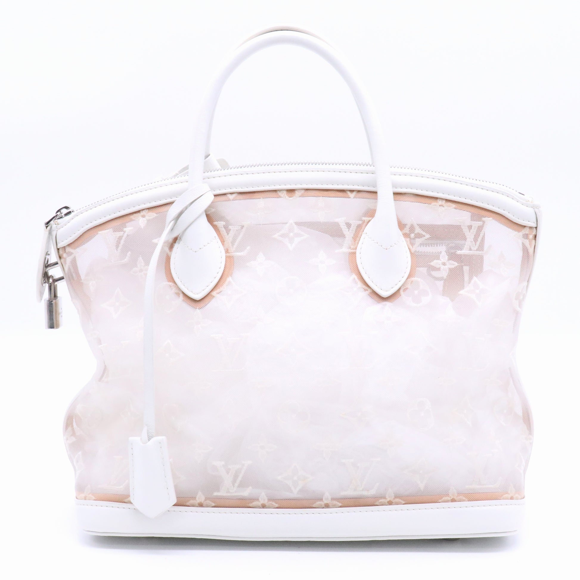 Louis Vuitton White Monogram Mesh Transparence Lockit twins