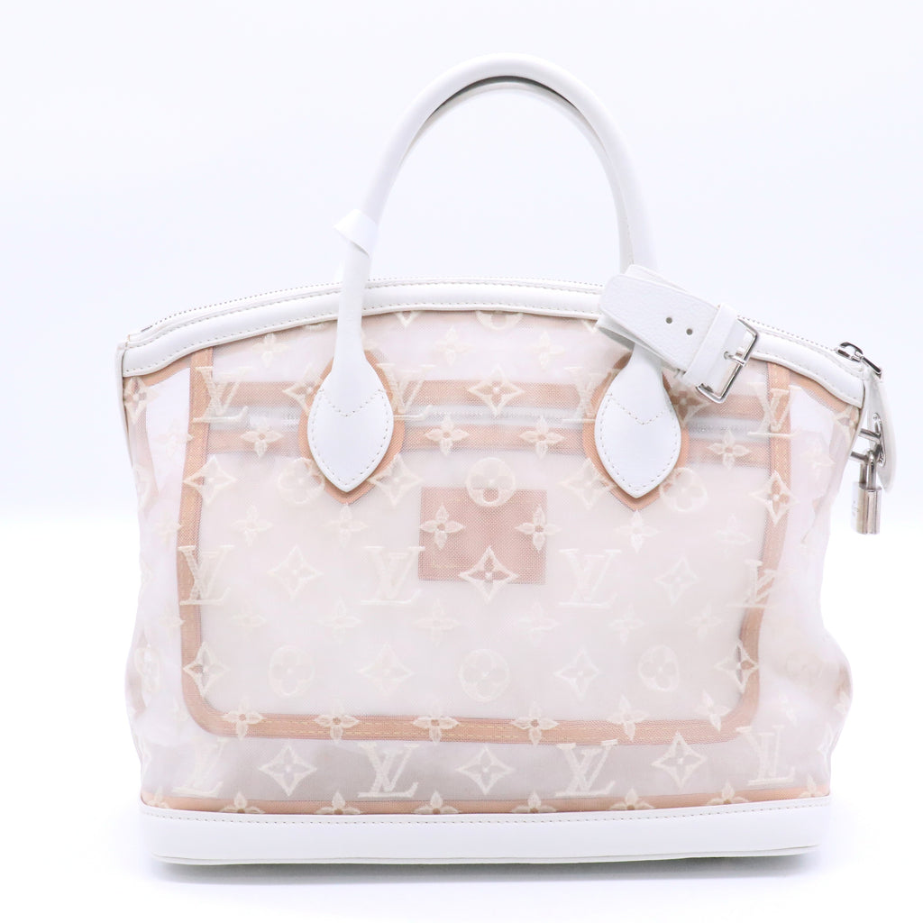 Louis Vuitton White Monogram Mesh Transparence Lockit twins