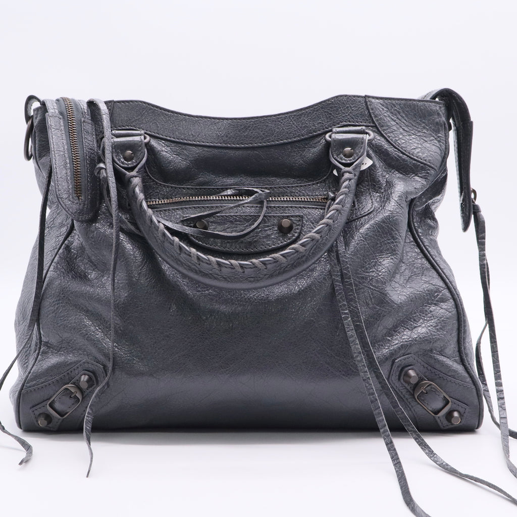 Balenciaga Motocross Classic Velo Bag Grey leather Balenciaga city bag Twins LDJ2758