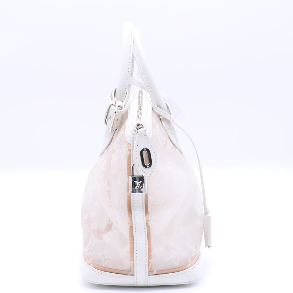 Louis Vuitton White Monogram Mesh Transparence Lockit twins