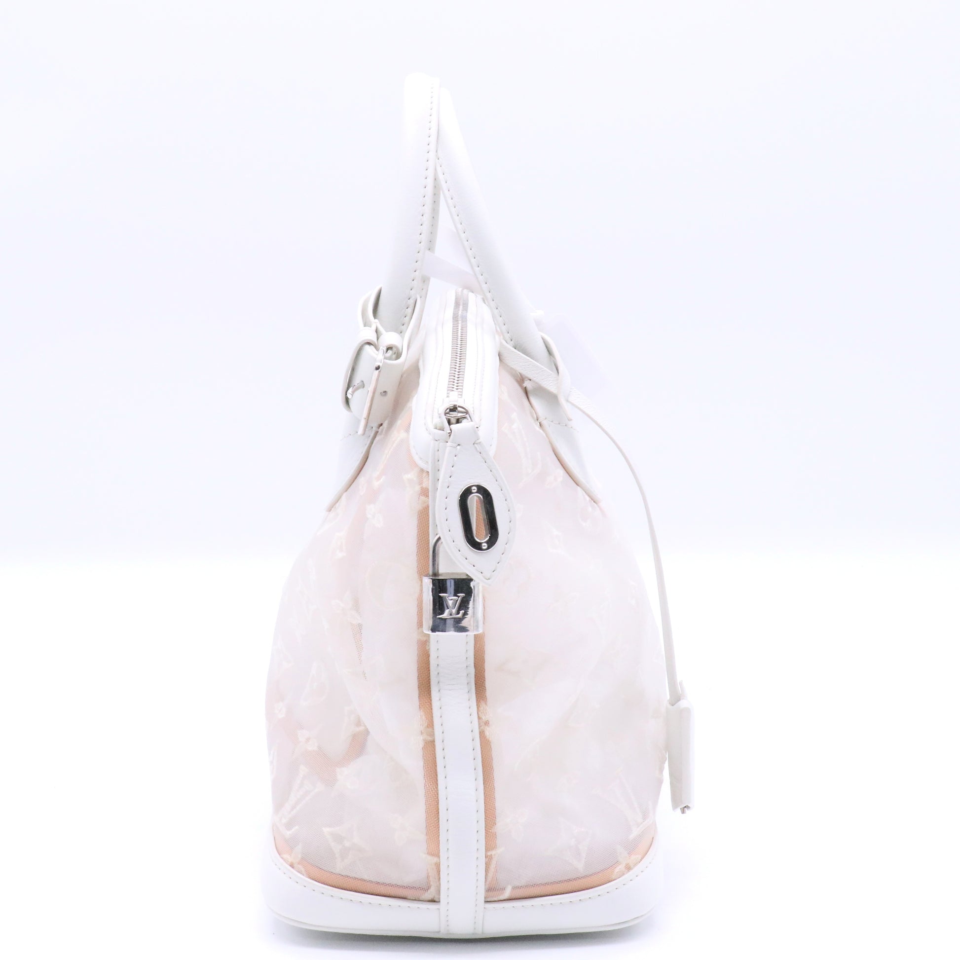 Louis Vuitton White Monogram Mesh Transparence Lockit twins