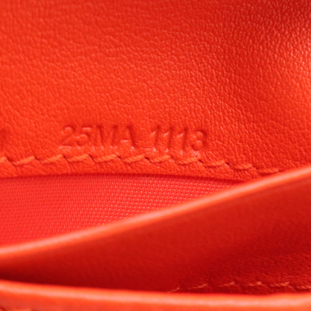 Calfskin Bi-Color Envelope Wallet Pink Orange