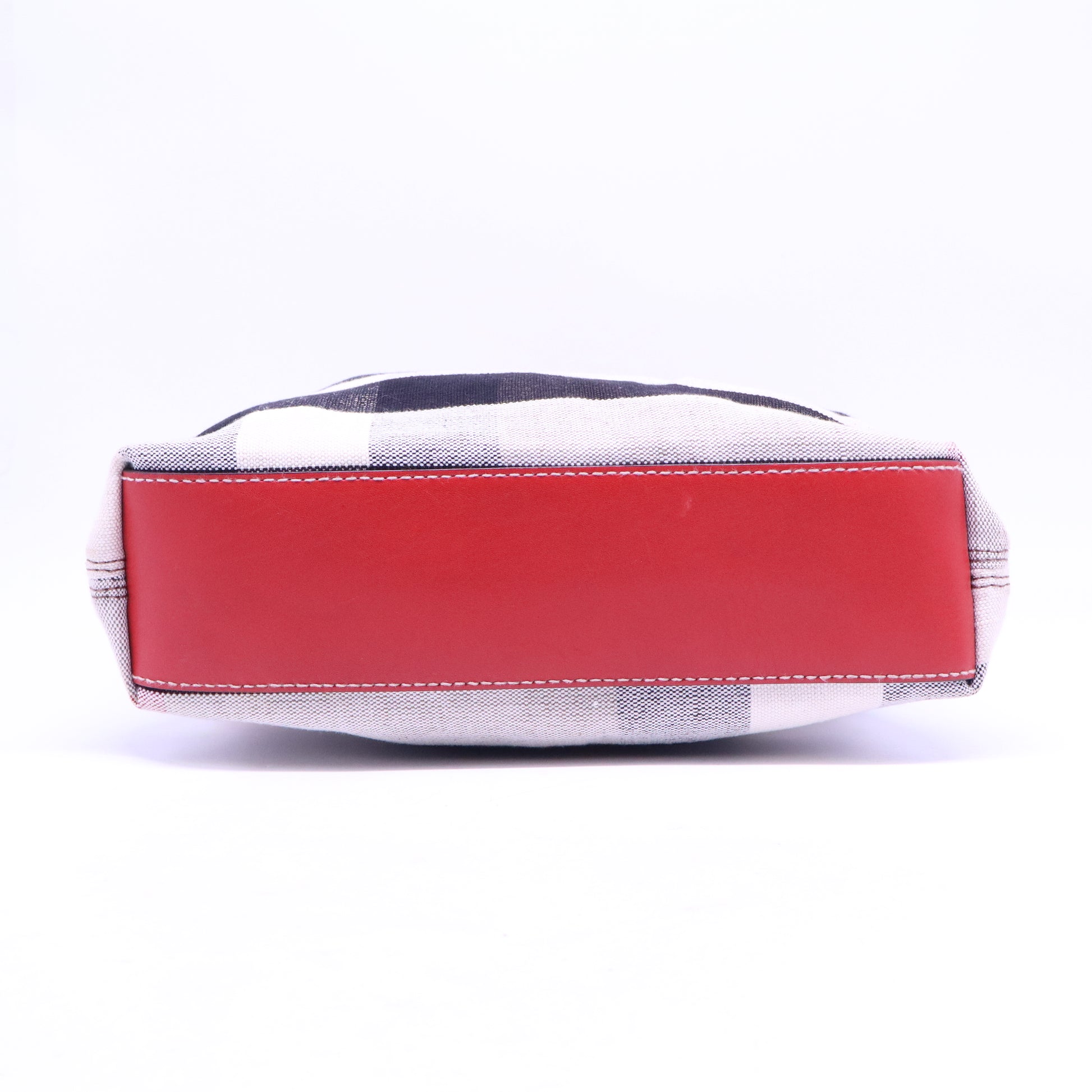 Burberry Canvas Mega Check Medium Tottenham Brit Tote Cadmium Red B21239