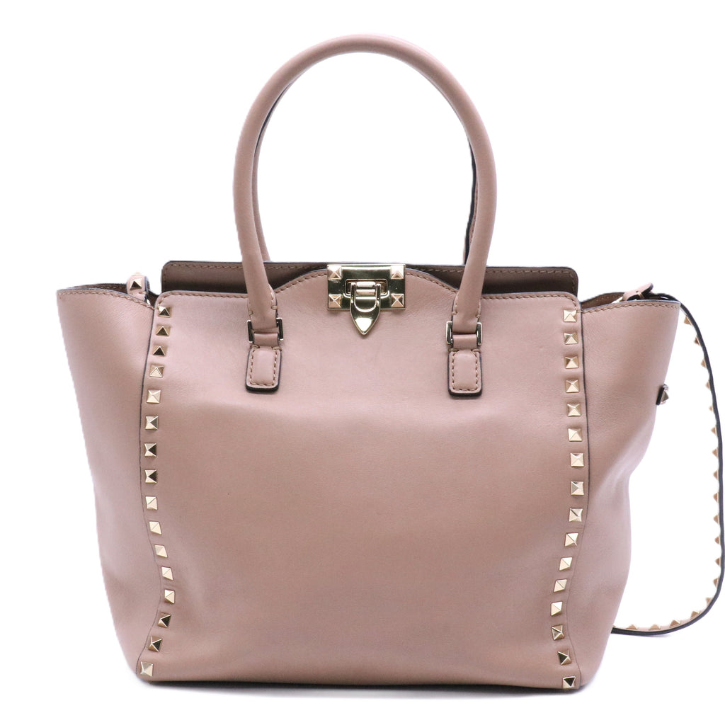 Rockstud Tote Rigid Leather Medium Twins