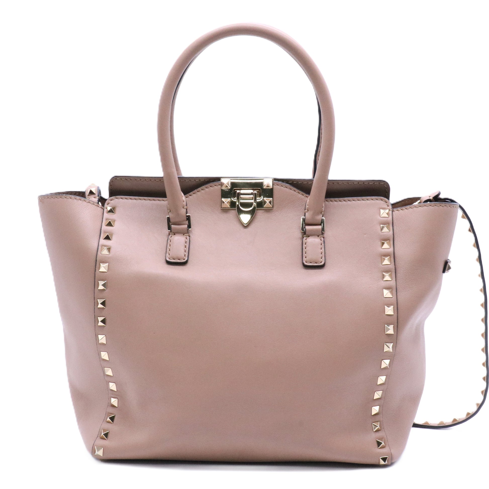 Rockstud Tote Rigid Leather Medium Twins