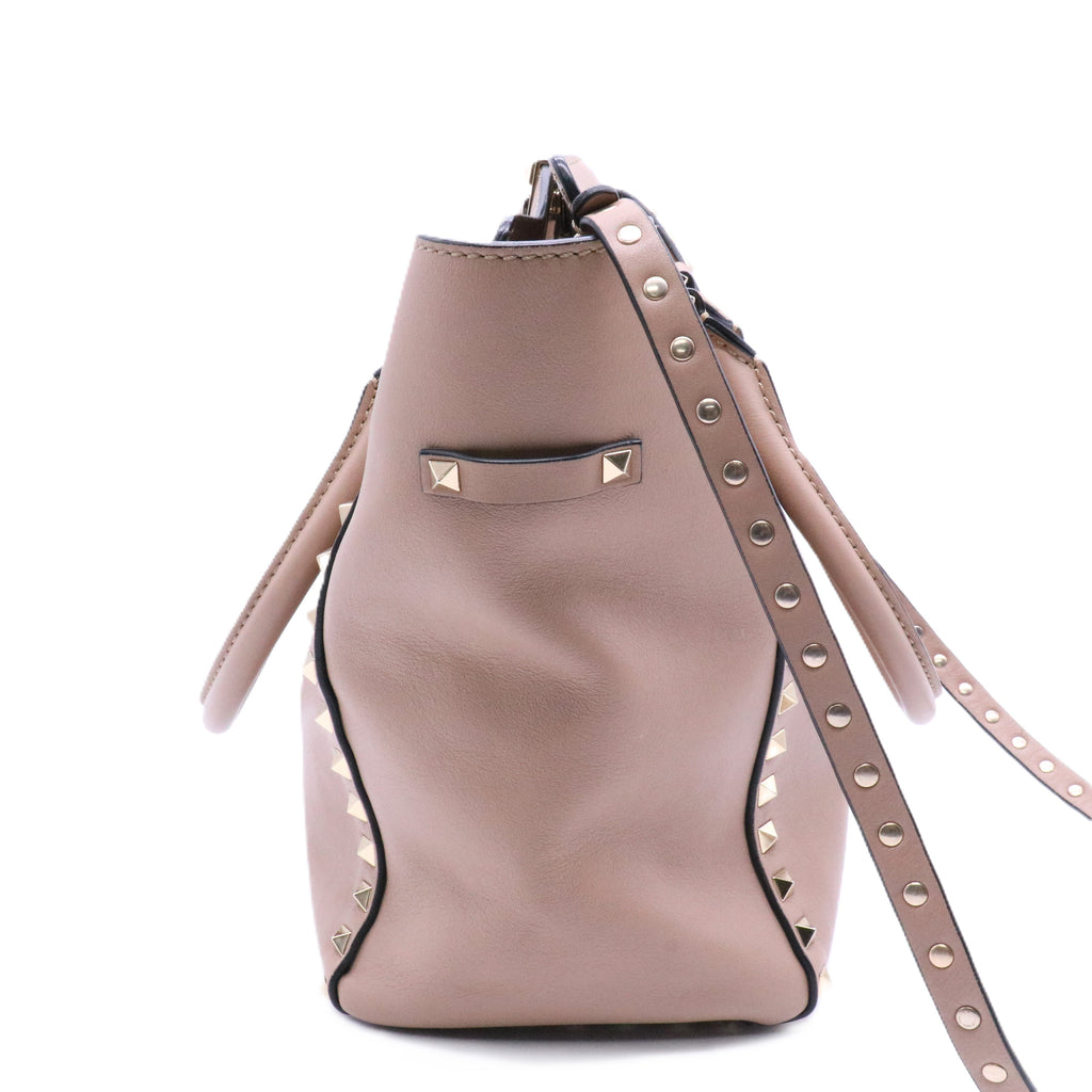 Rockstud Tote Rigid Leather Medium Twins