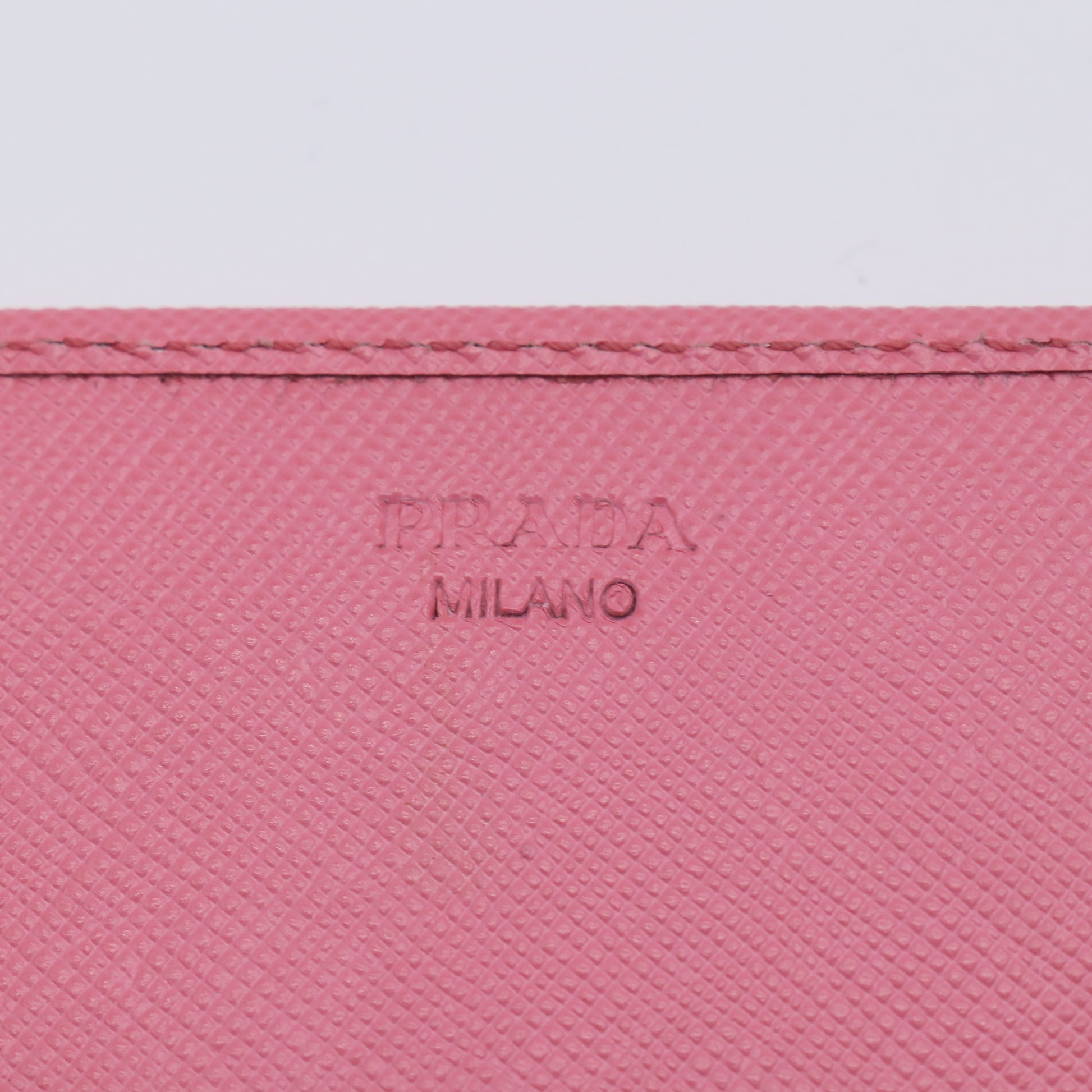 Prada Saffiano Metal Oro Continental Flap Wallet Pink W21461