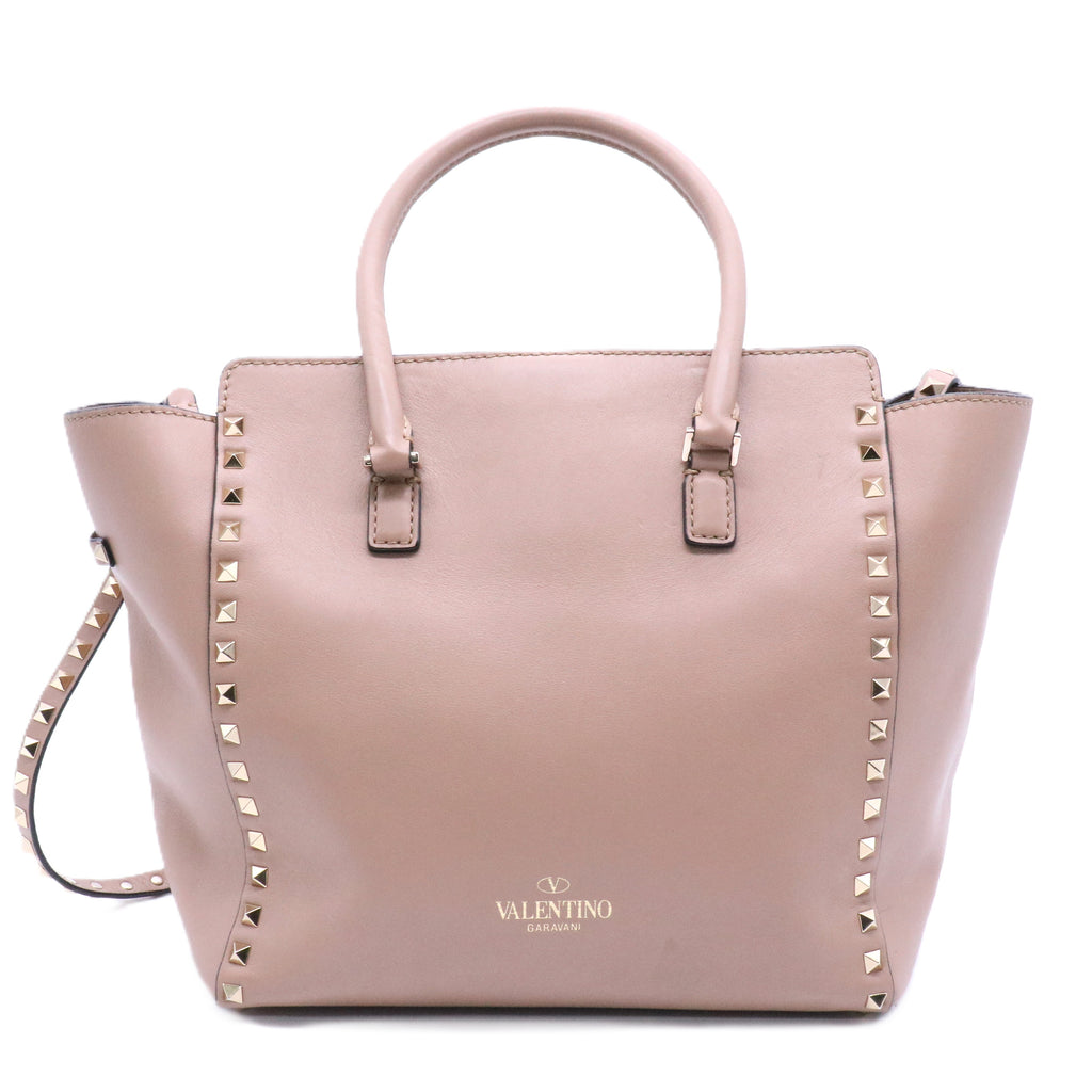 Rockstud Tote Rigid Leather Medium Twins