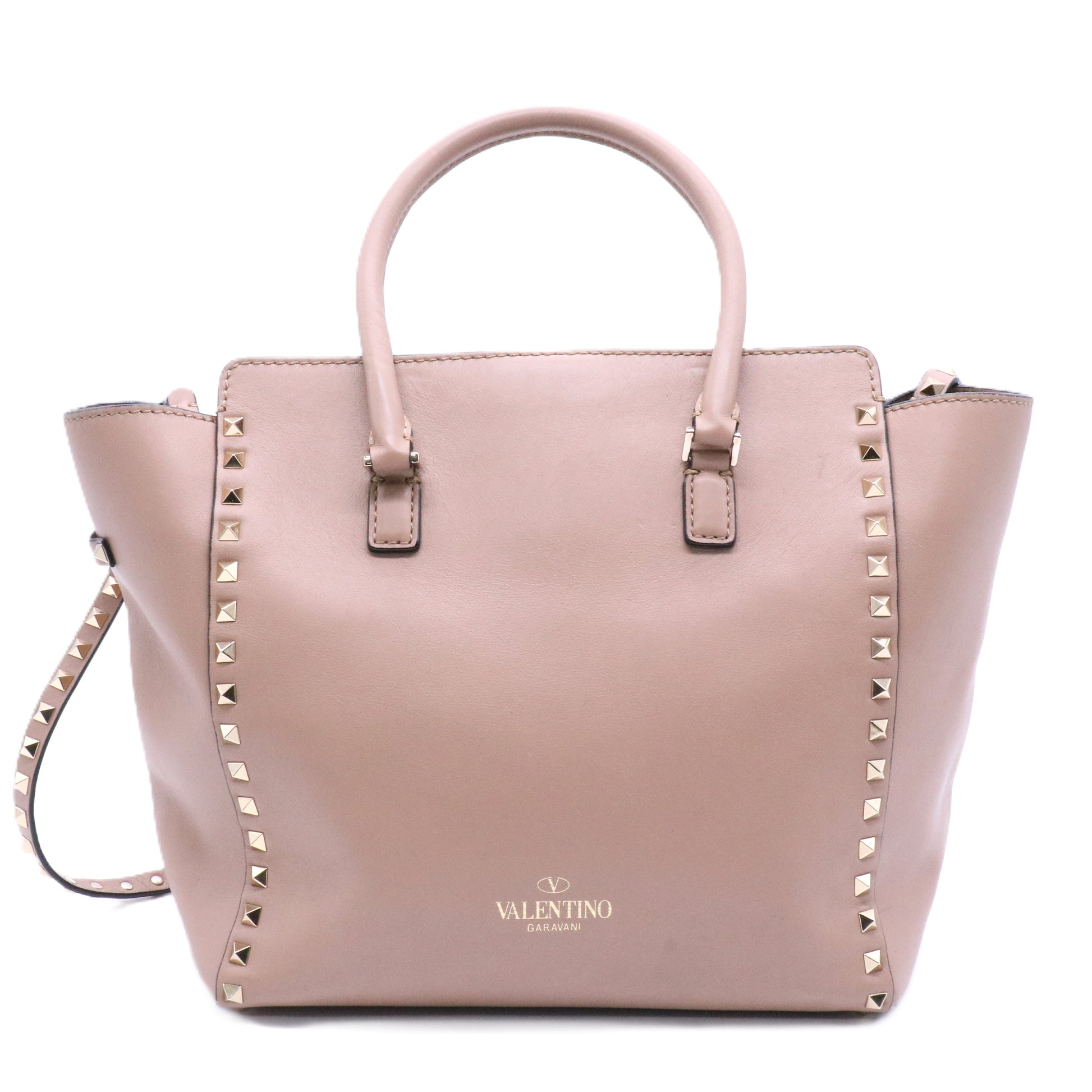Rockstud Tote Rigid Leather Medium Twins
