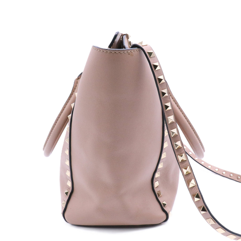 Rockstud Tote Rigid Leather Medium Twins
