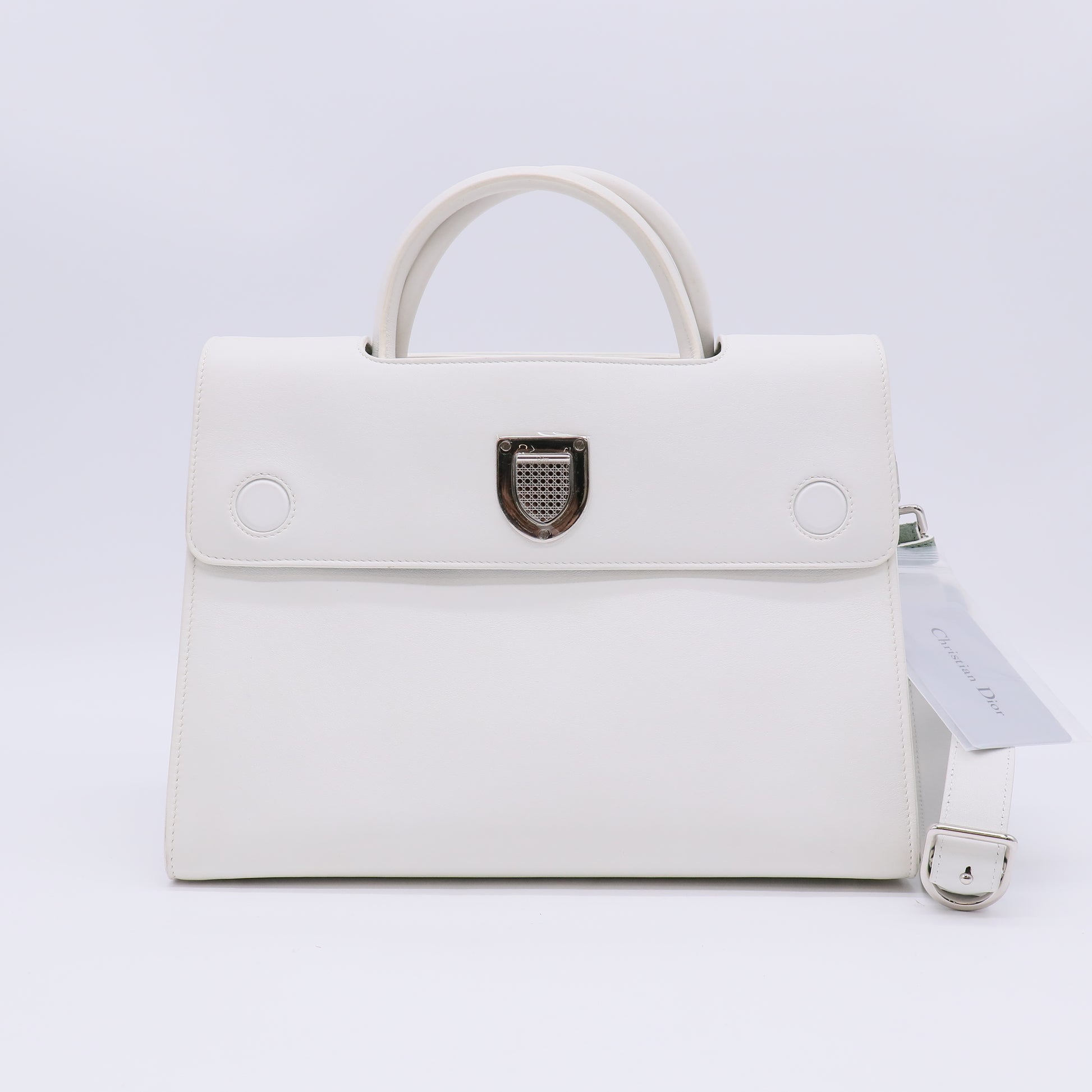 Christian Dior Diorever Bag Leather Medium White Twins LDZ381