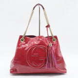 Soho Chain Strap Shoulder Bag Patent Medium