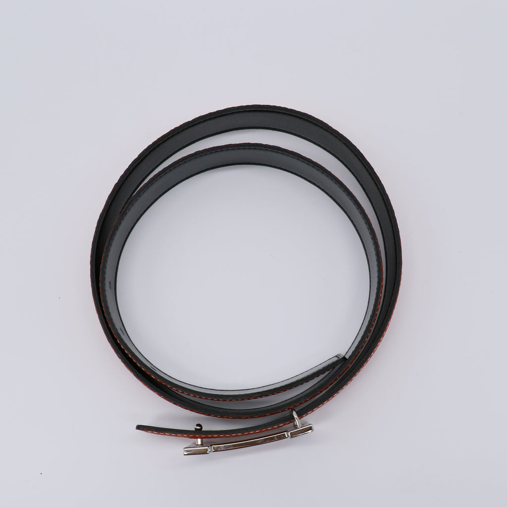 Hermes Togo Black Box Reversible Enamel H Belt W21351