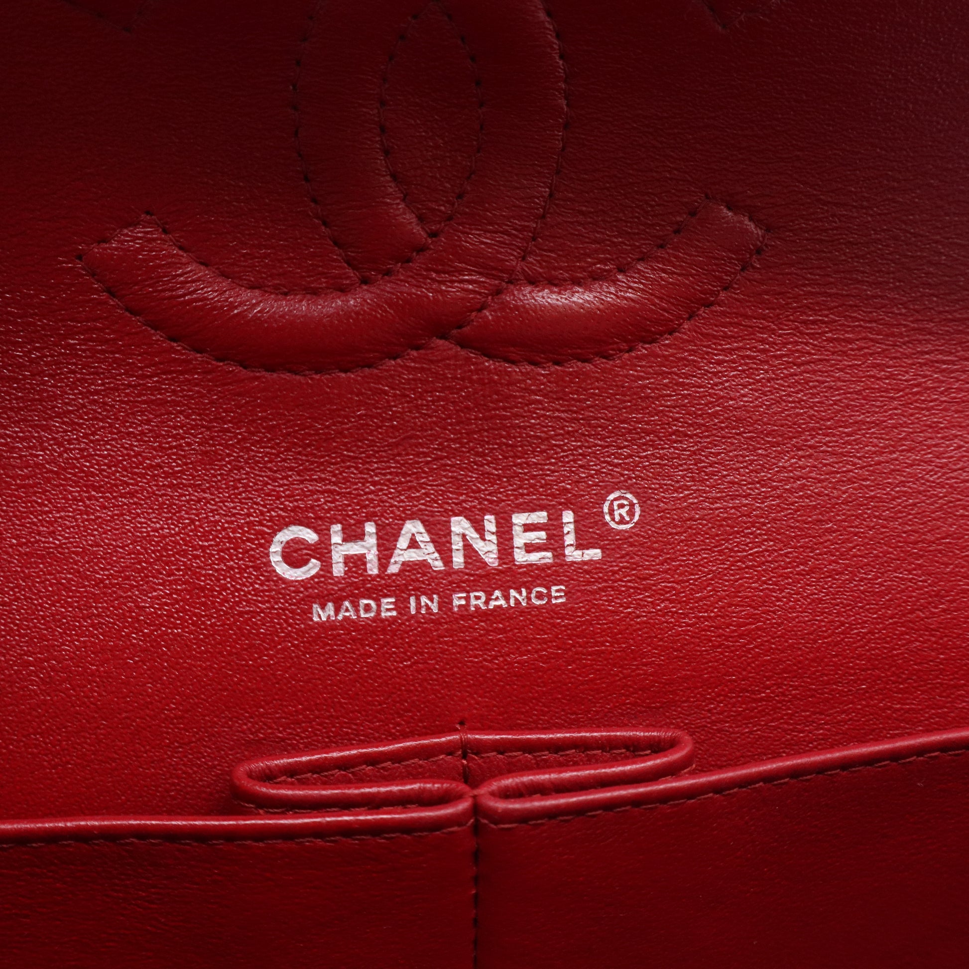 Metallic Caviar Quilted Medium Double Flap Red