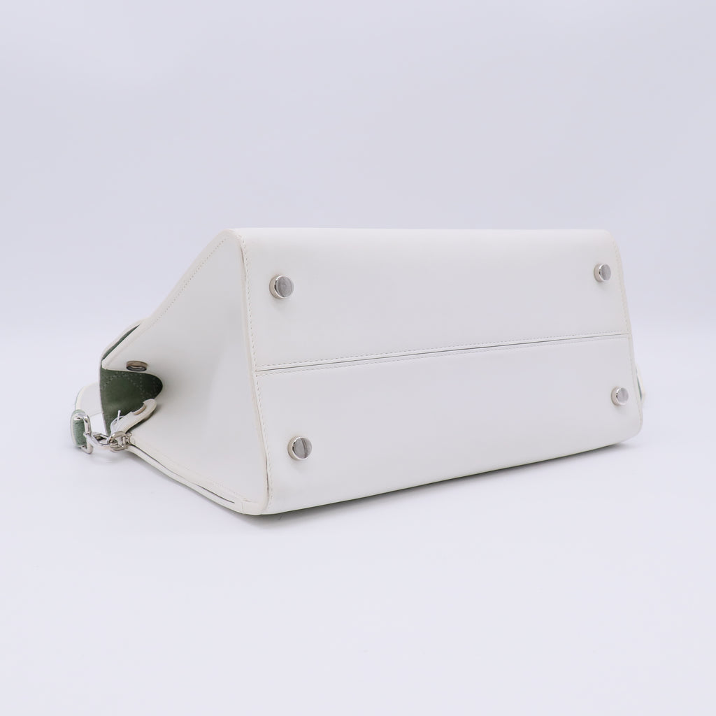 Christian Dior Diorever Bag Leather Medium White Twins LDZ381