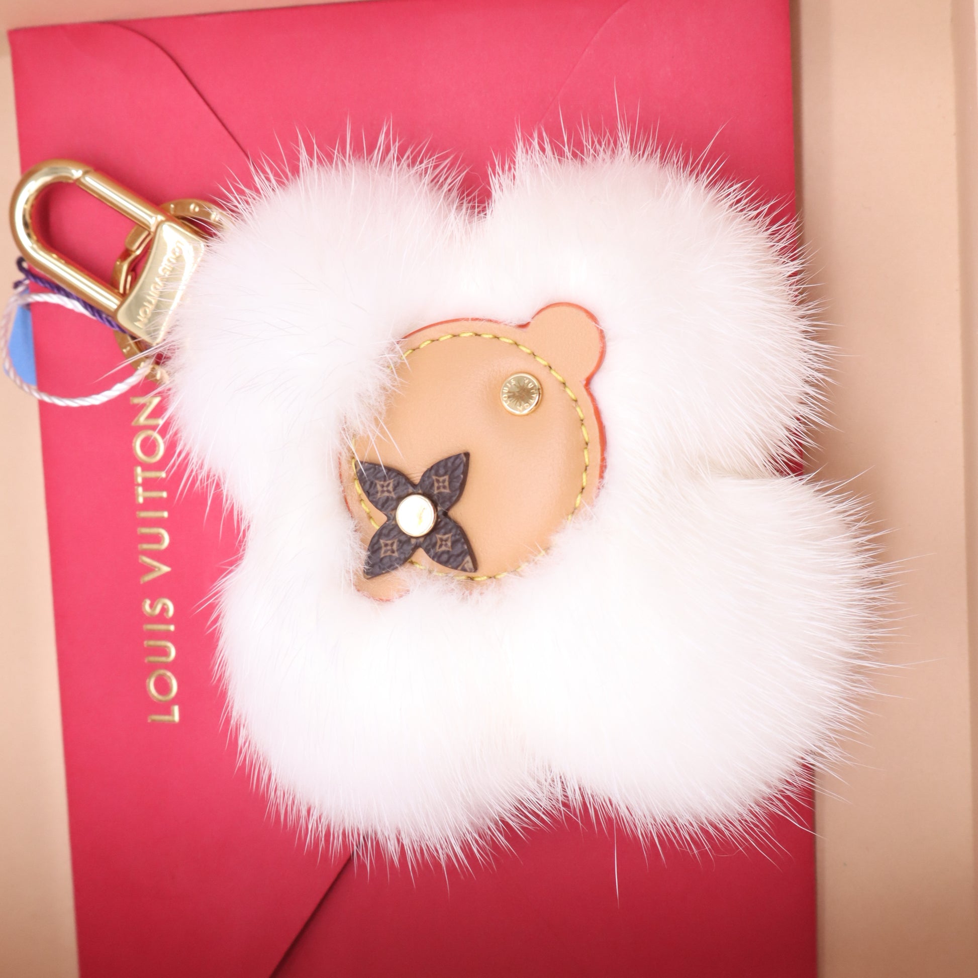 Louis Vuitton Vivienne Mink Fur Key Holder Twins LDZ928