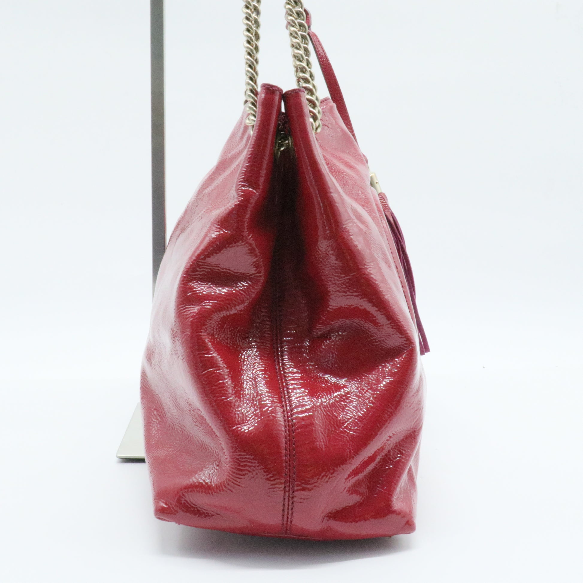 Soho Chain Strap Shoulder Bag Patent Medium