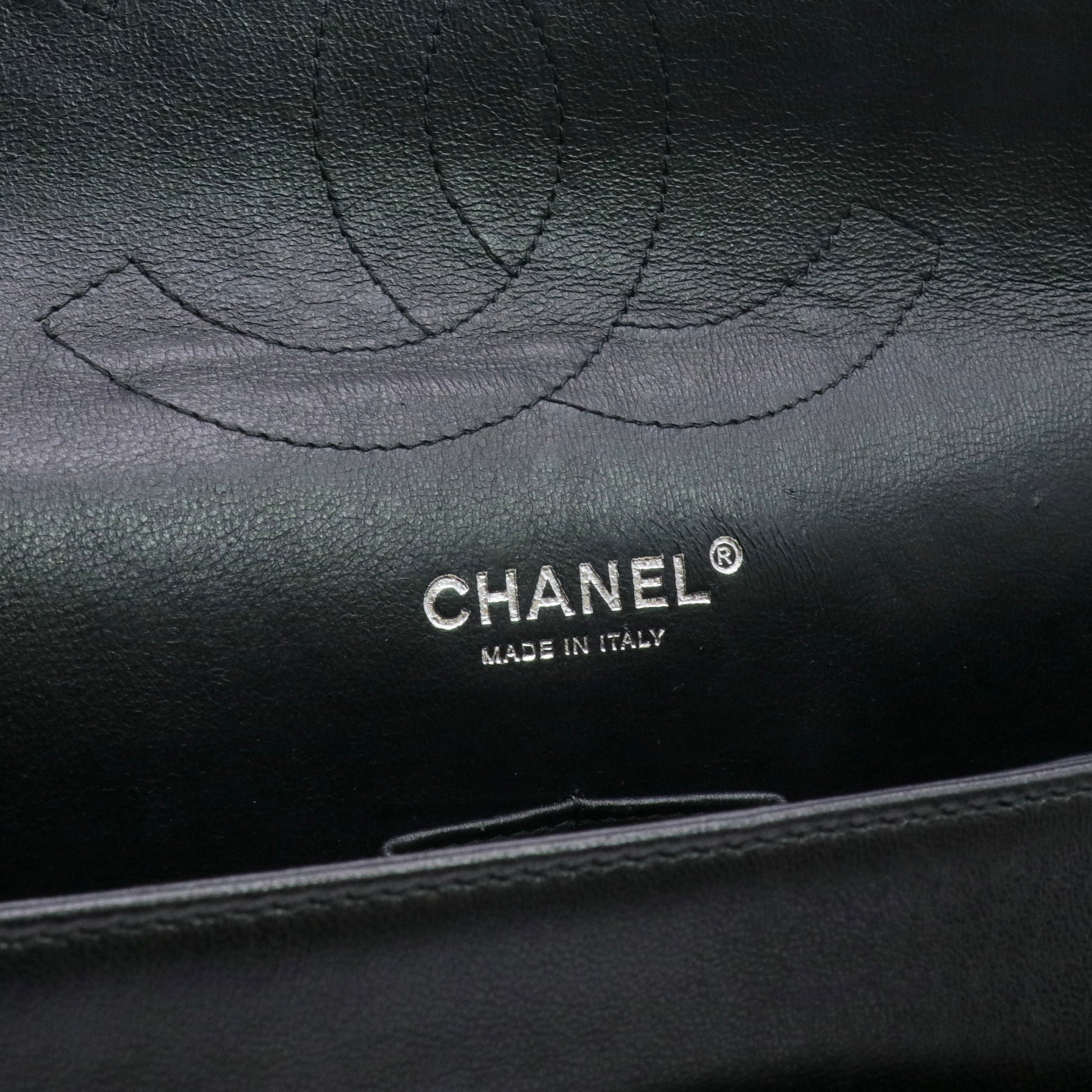Lined  Flap Bag Black Patent Leather twins