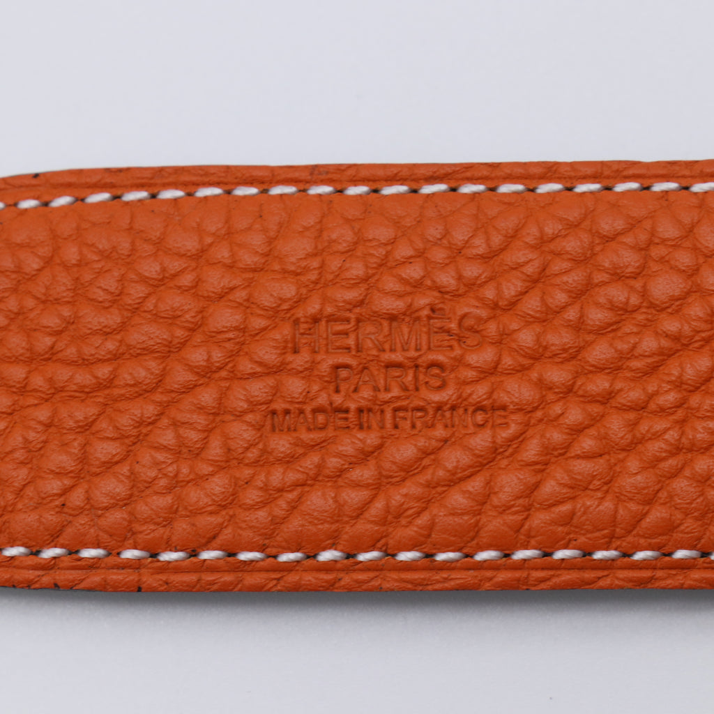 Hermes Togo Black Box Reversible Enamel H Belt W21351