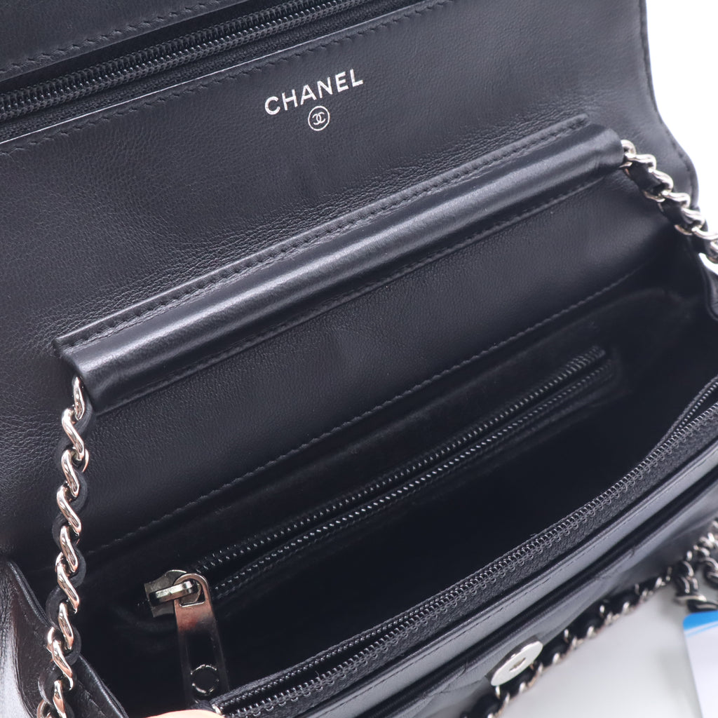 Chanel Lambskin Quilted So Black Studded CC Belt Flap Bag Twins LDZ933