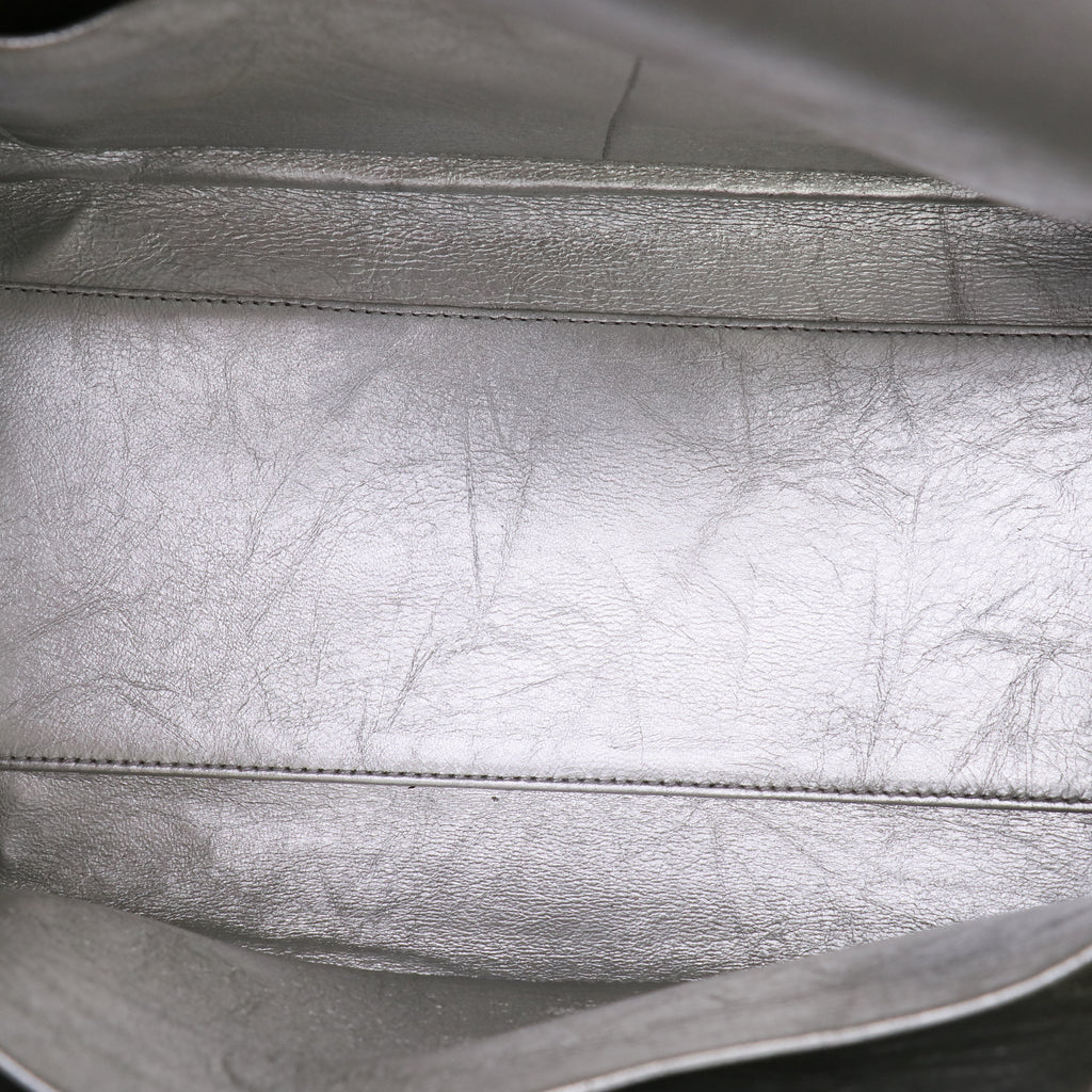 Christian Dior Silver Pebbled Leather Medium Diorever Bag Twins LDZ382