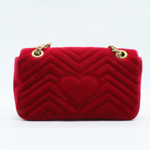 GG Marmont Flap Bag Matelasse Velvet Small