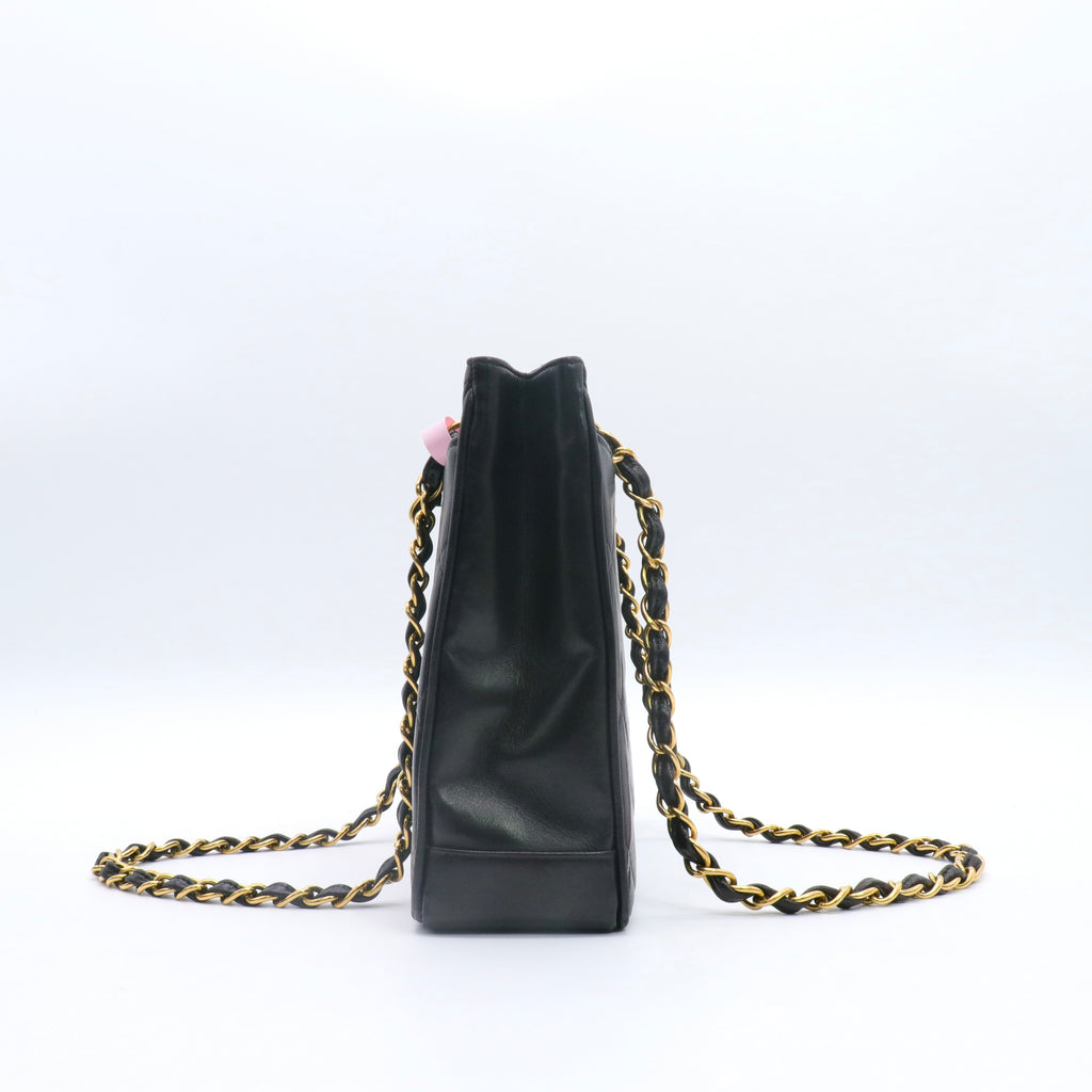 Lambskin Quilted CC Shoulder Bag Black twins