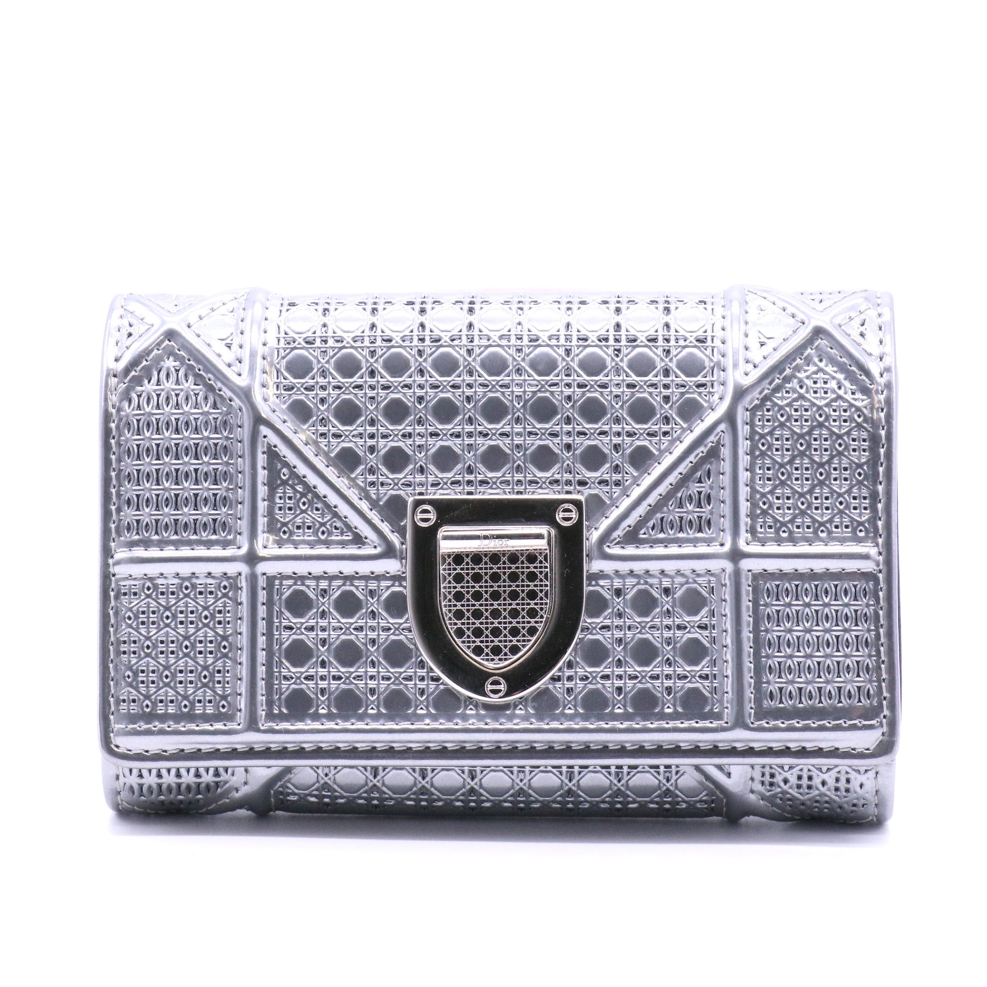 metallic silver Diorama wallet