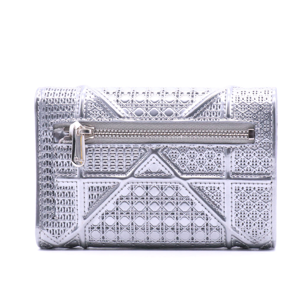 metallic silver Diorama wallet