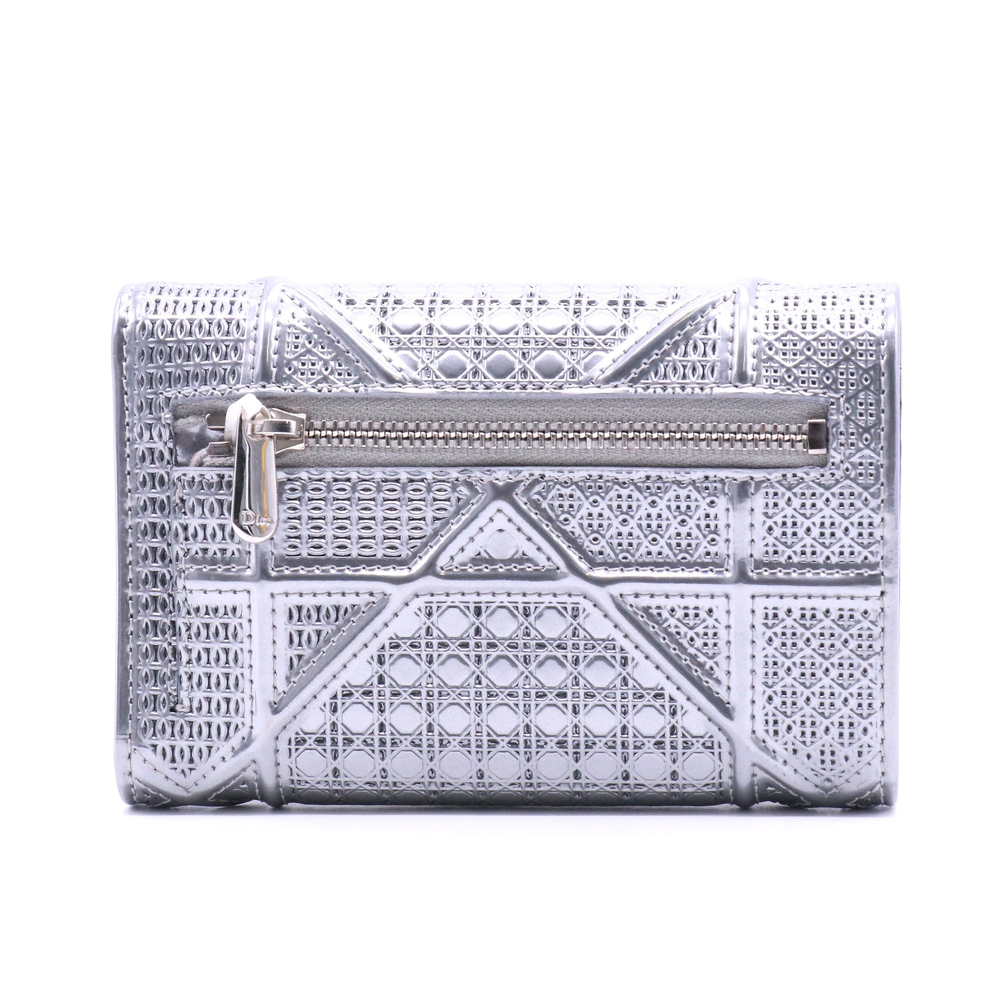 metallic silver Diorama wallet
