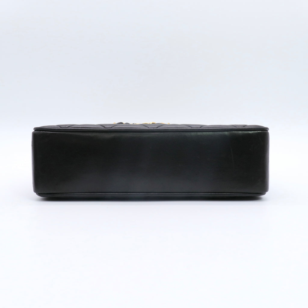 Lambskin Quilted CC Shoulder Bag Black twins
