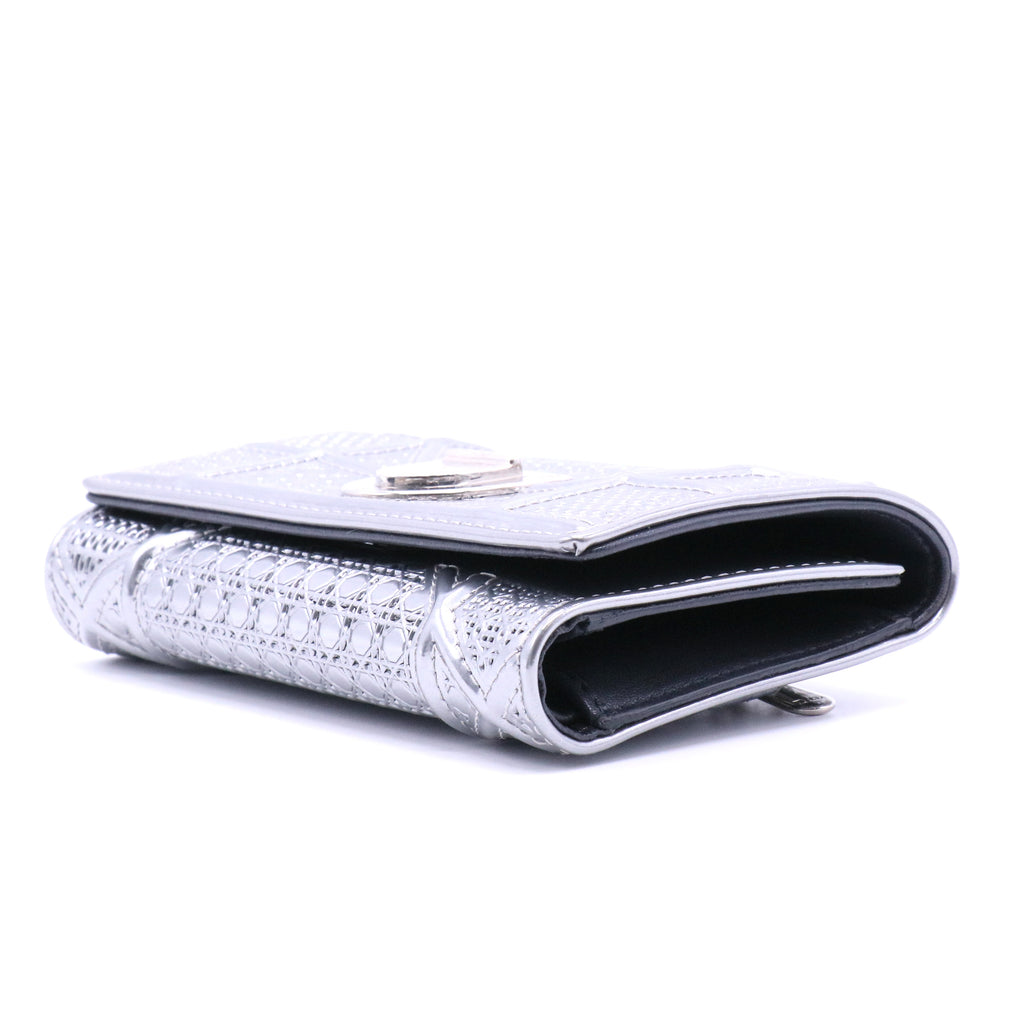 metallic silver Diorama wallet