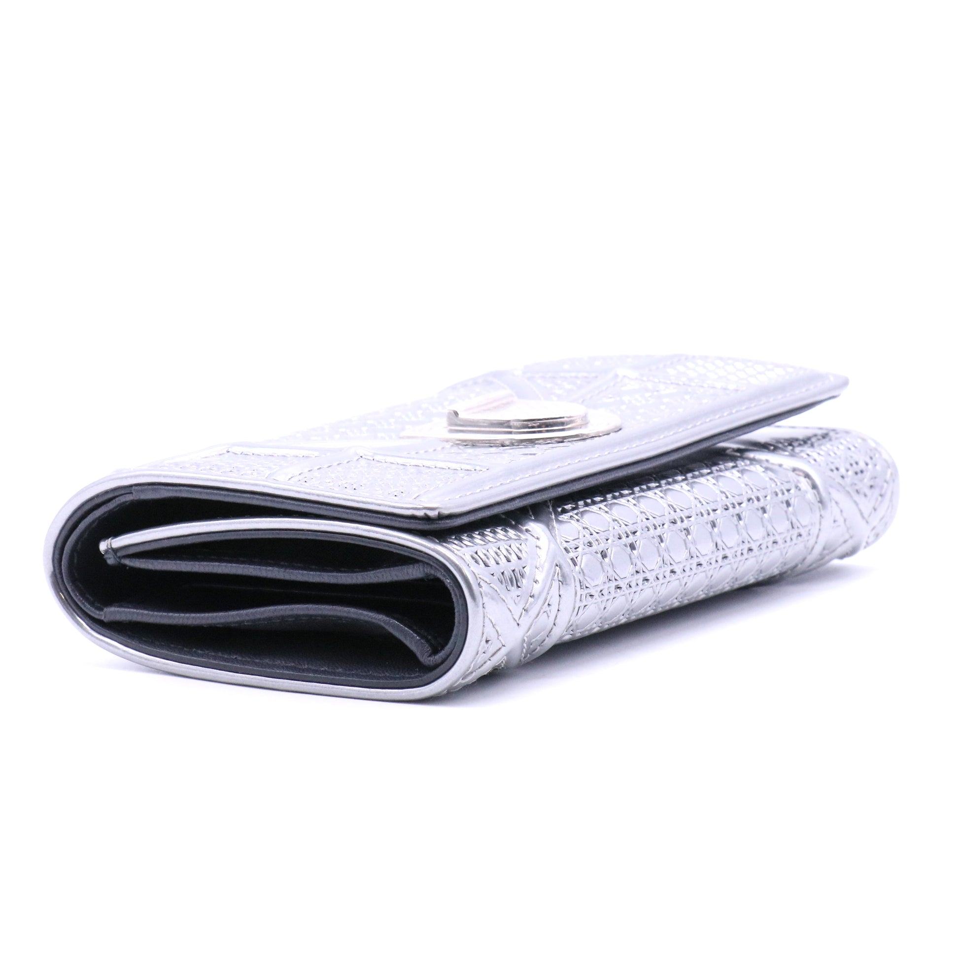 metallic silver Diorama wallet