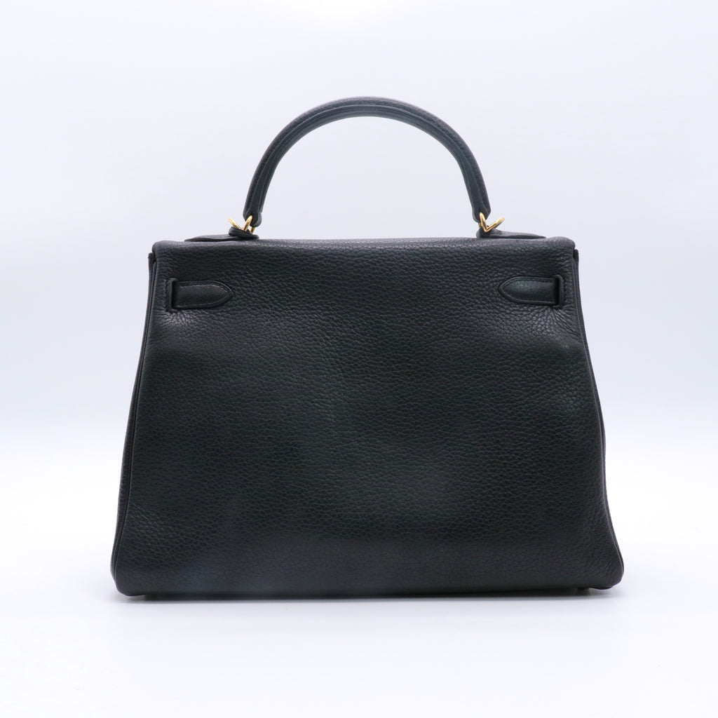 Bolsa Hermes Kelly 32 em couro Togo preto twins
