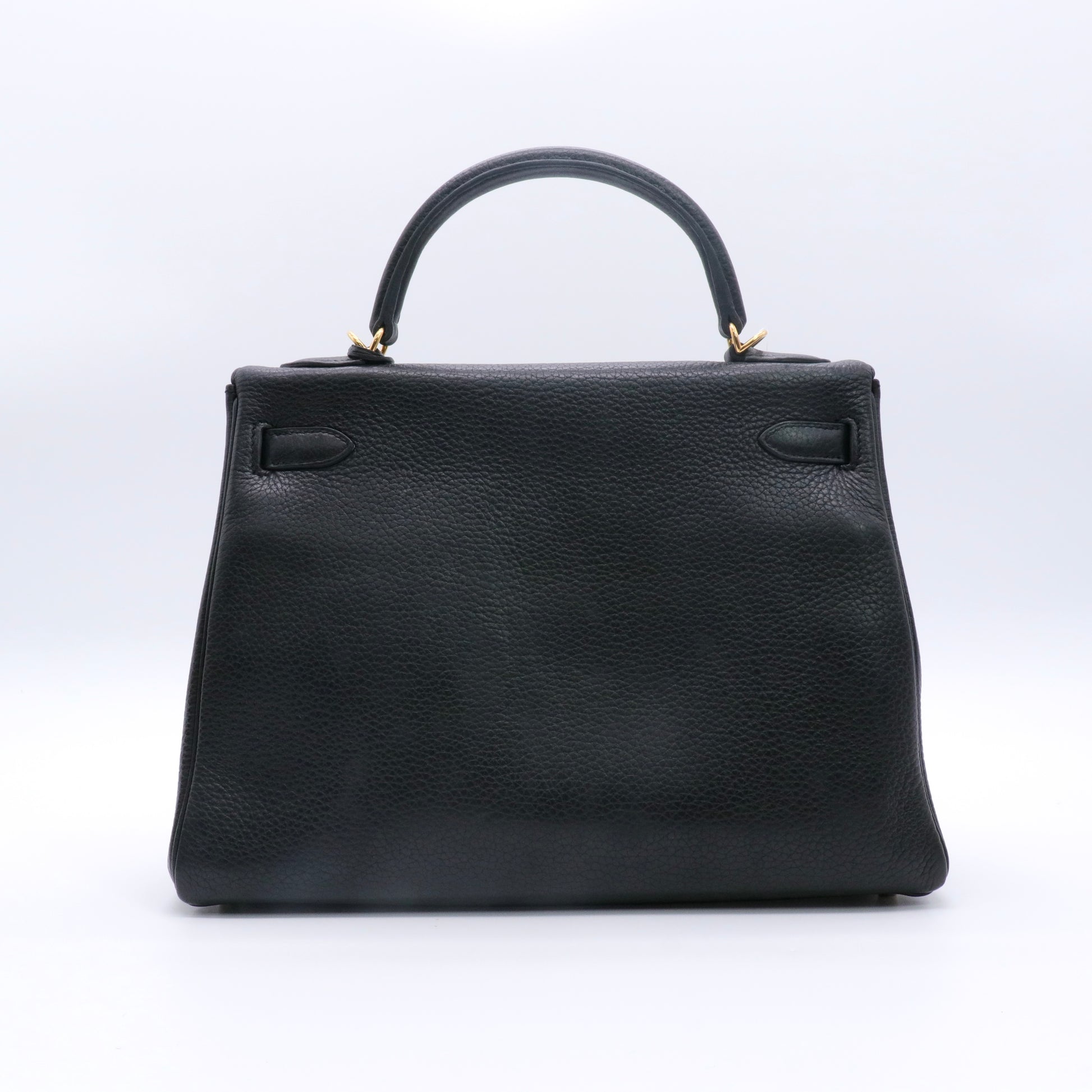 Bolsa Hermes Kelly 32 em couro Togo preto twins