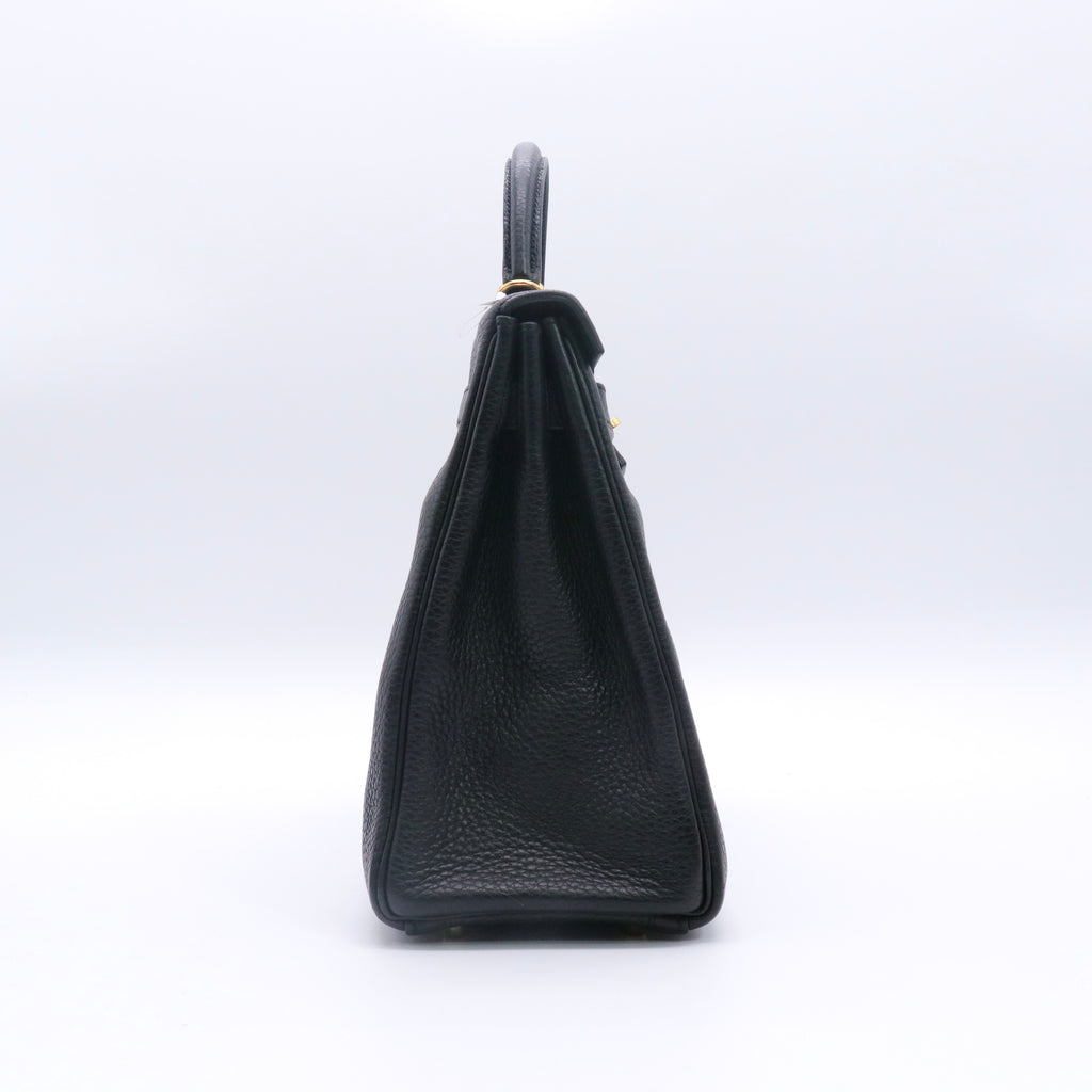 Bolsa Hermes Kelly 32 em couro Togo preto twins