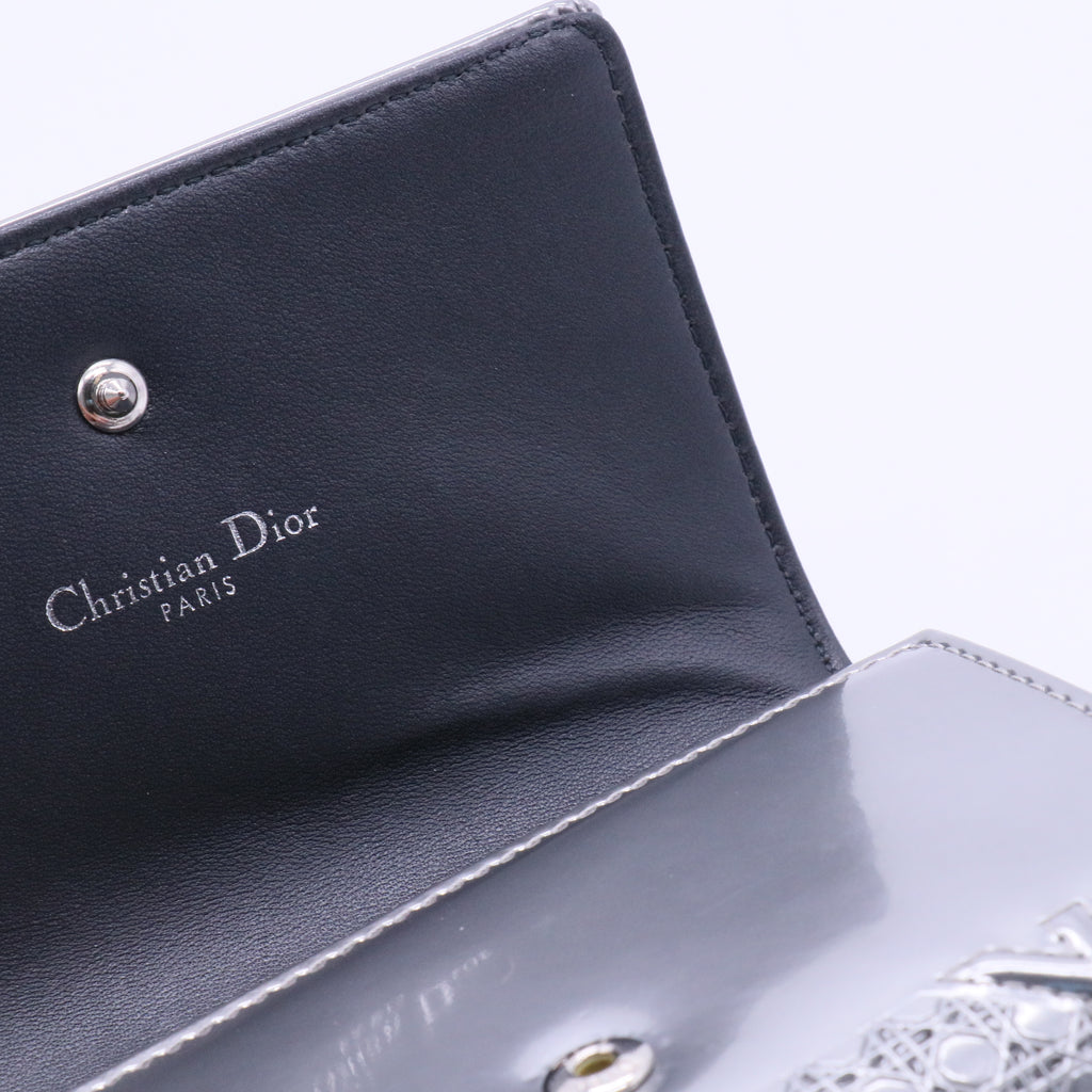 metallic silver Diorama wallet