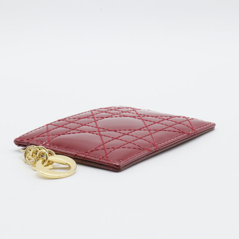 Lady Dior Card Holder Cannage Quilt Patent